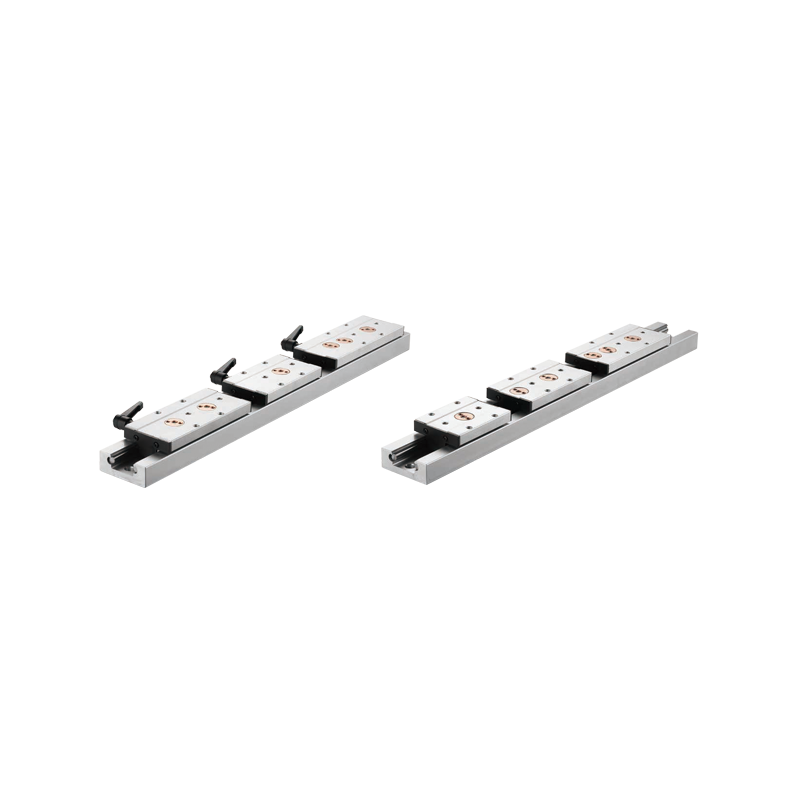 Built-in type SGR series roller guide with heavy duty guide rollers and sliding carriages, designed for smooth linear motion in automation equipment and industrial machinery.
